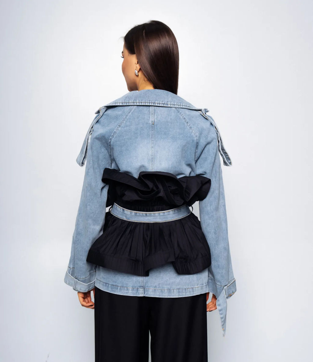 Пиджак #КТ857 (2), чёрный,голубой