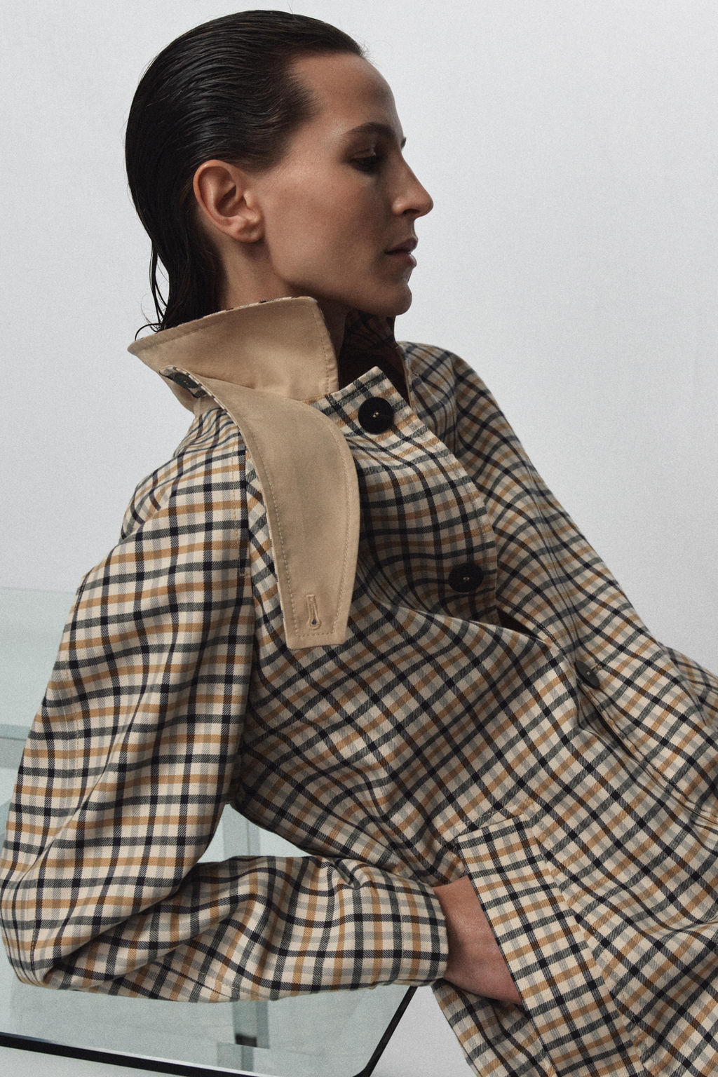 ZW COLLECTION REVERSIBLE CHECKS TRENCH COAT - Zara фото 18