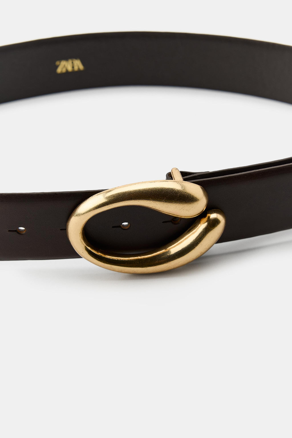 LEATHER BELT WITH OVAL BUCKLE - Zara фото 3