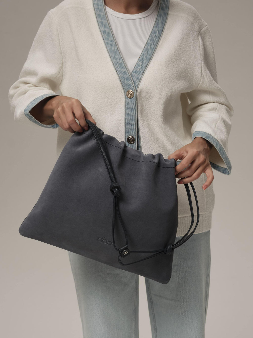 Замшевая сумка Margo DBR 31201 голубая пыль фото 5