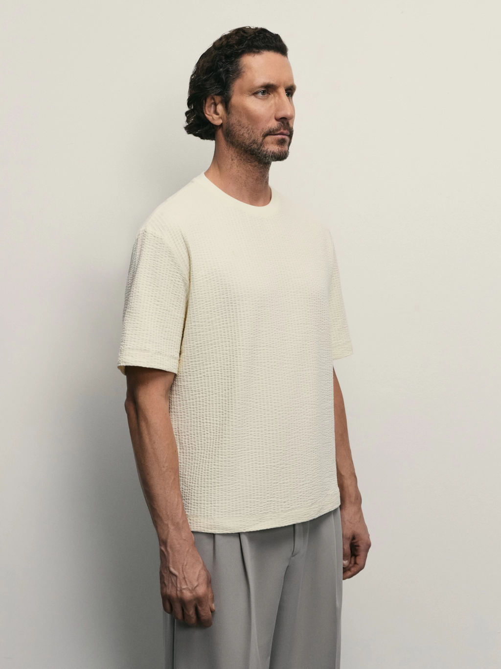 Футболка из фактурного хлопка / Zarina  фото 4