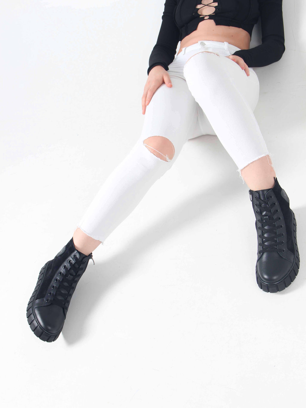 Ботинки 214.1918bl.Black.w/Байка