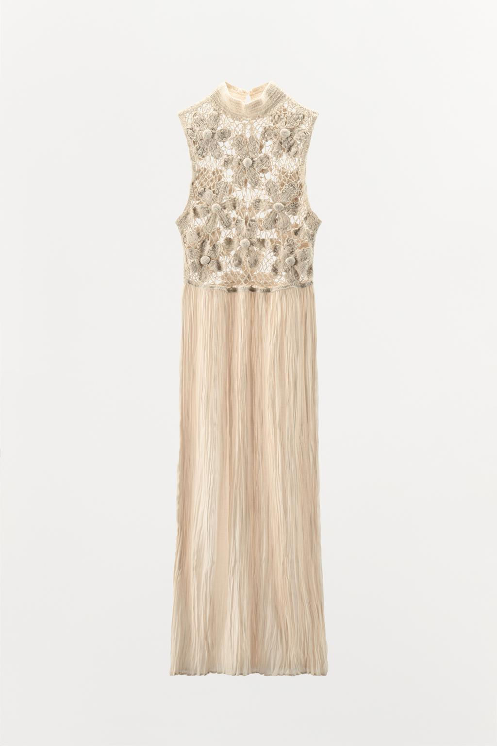 CONTRAST FLORAL EMBROIDERY DRESS - Zara фото 6