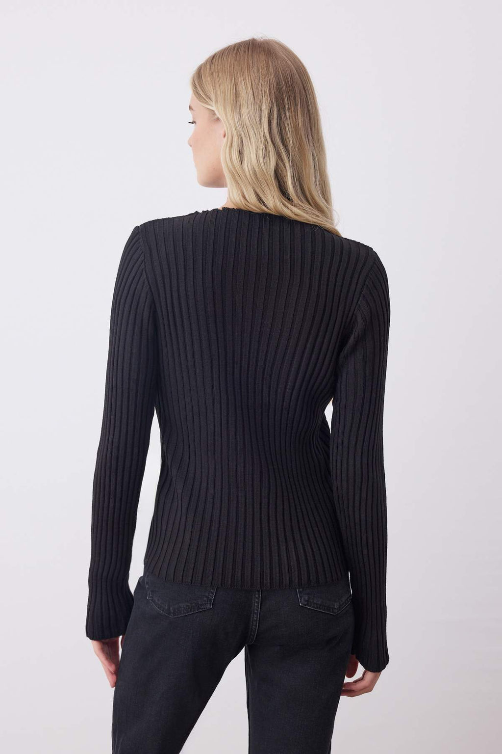 Siyah Transparan Detayl? Triko Kazak TWOAW26KZ00229 - Trendyolmilla фото 4