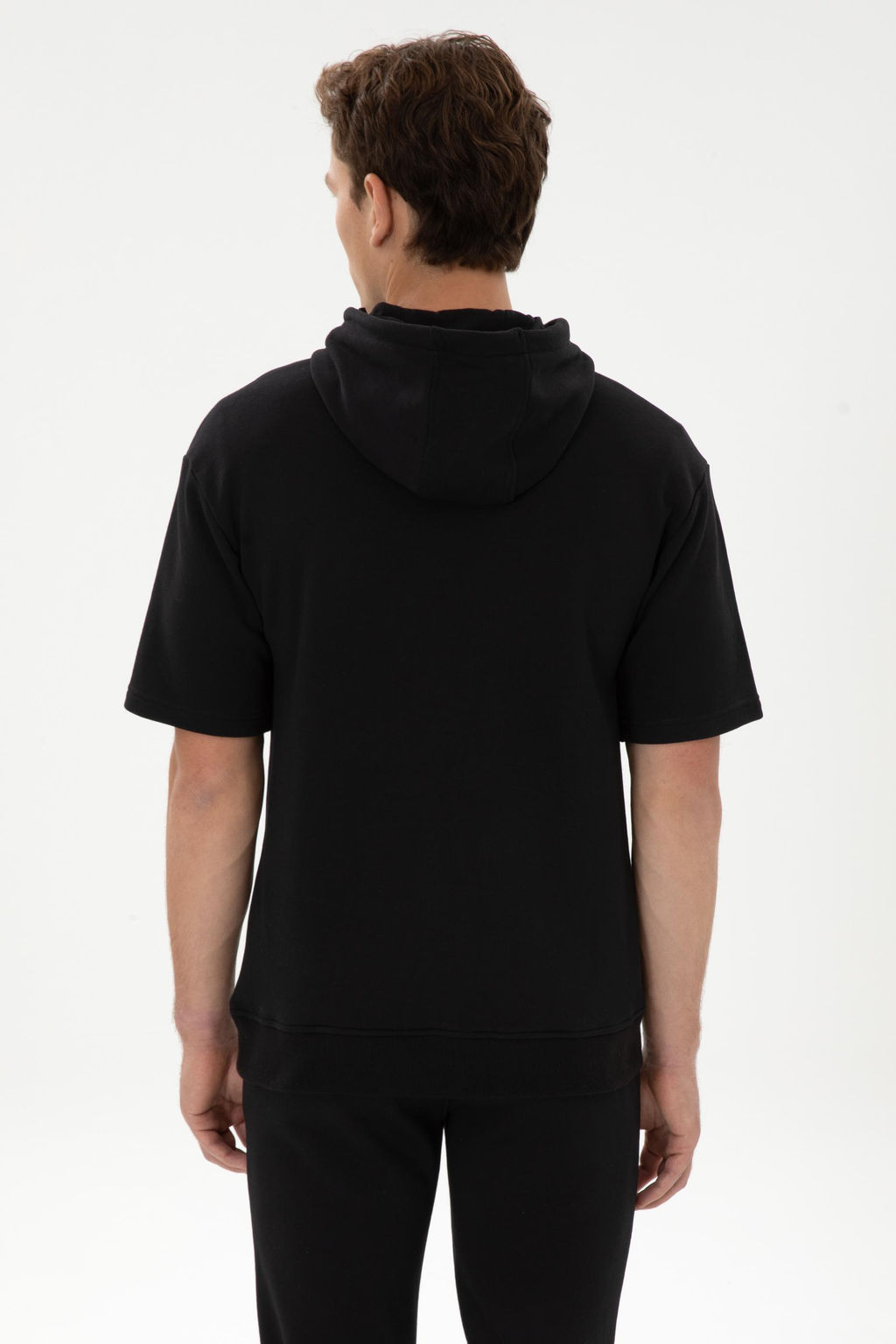 Erkek Comfort Fit Kap__onlu K_sa Kollu Siyah Sweatshirt - U.s. polo assn фото 5