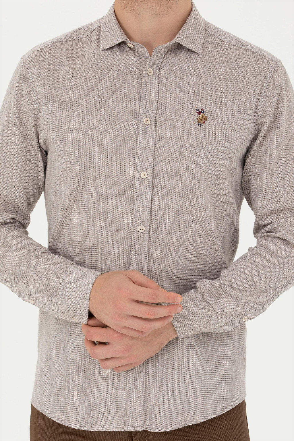 Мужская рубашка с длинным рукавом Stone Неожиданная скидка в корзине - U.s. polo assn фото 6