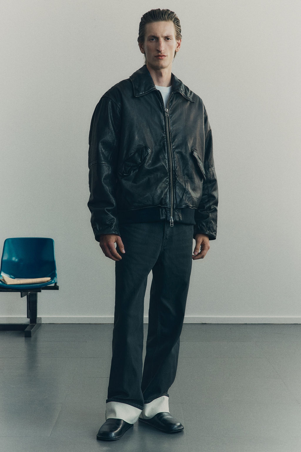 Chaqueta de aviador de corte holgado en piel - H&m фото 6