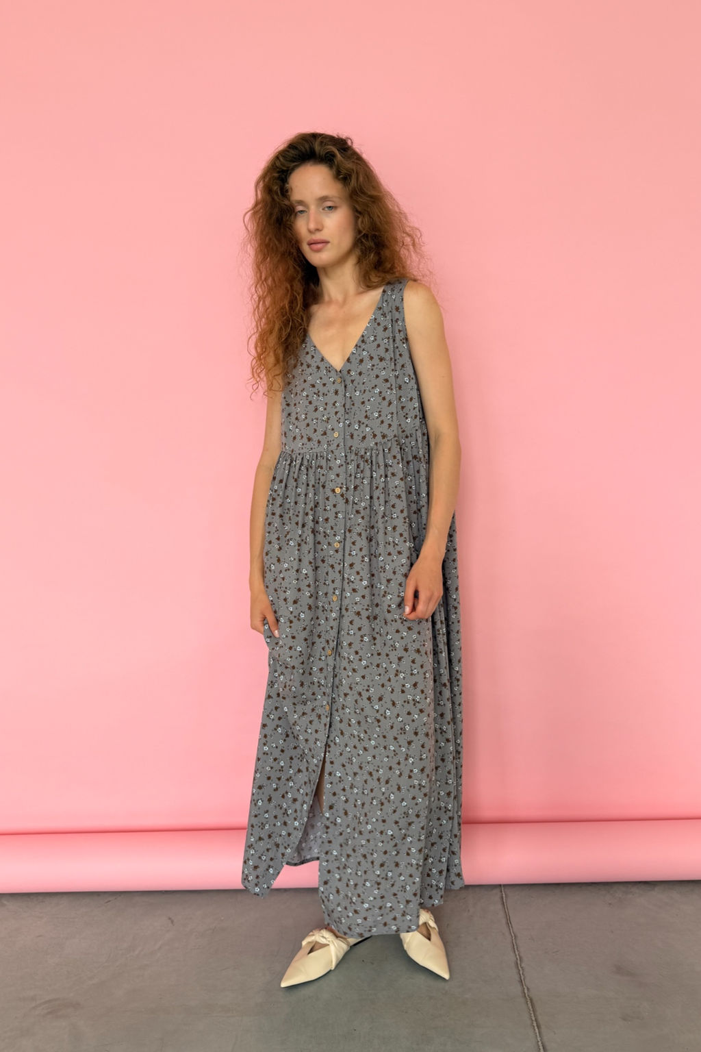 Платье женское ВОЗДУХ122/02/Серый, коричневый - M&G all natural фото 8