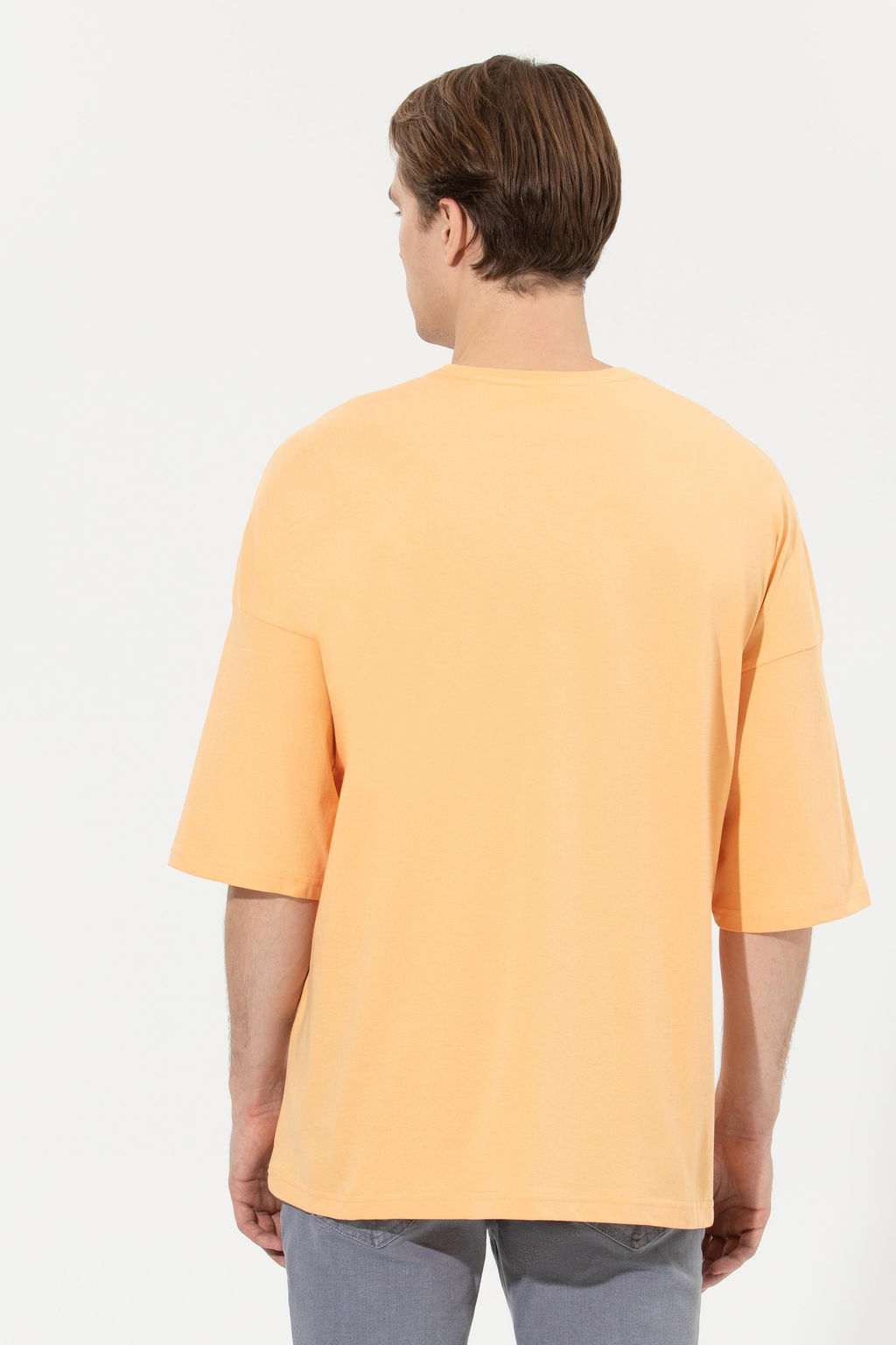 Erkek Kavun Oversize Bisiklet Yaka Ti__rt