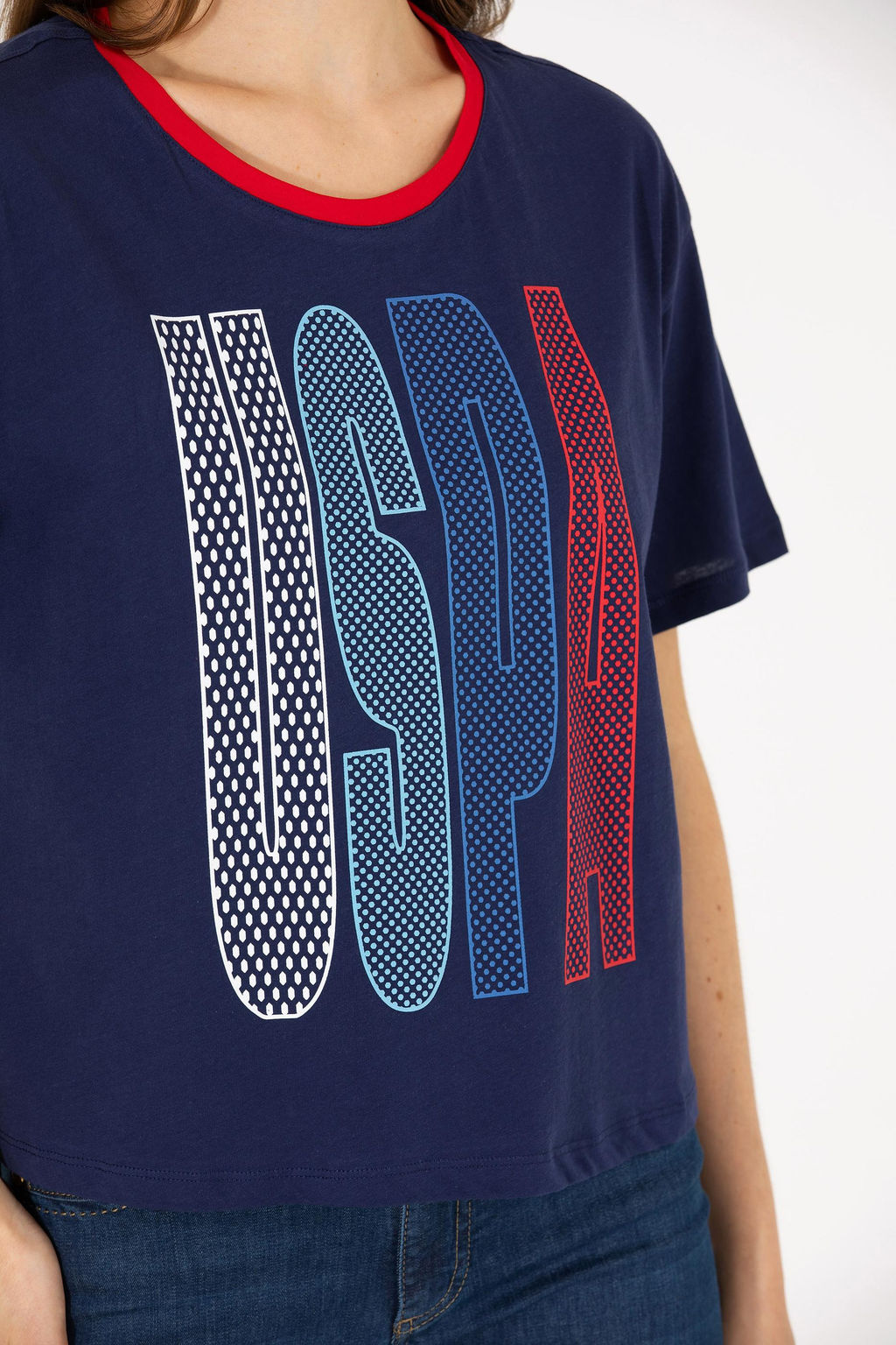 Kad_n Lacivert Bisiklet Yaka Ti__rt - U.s. polo assn фото 7