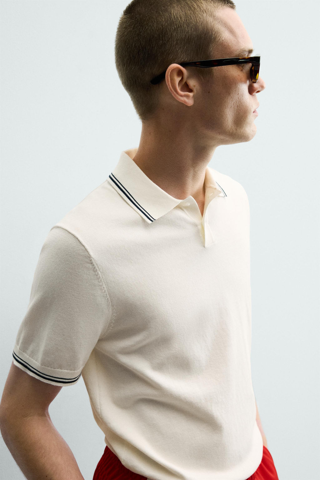 POLO PUNTO REGULAR FIT CONTRASTE / Blanco - Zara фото 6
