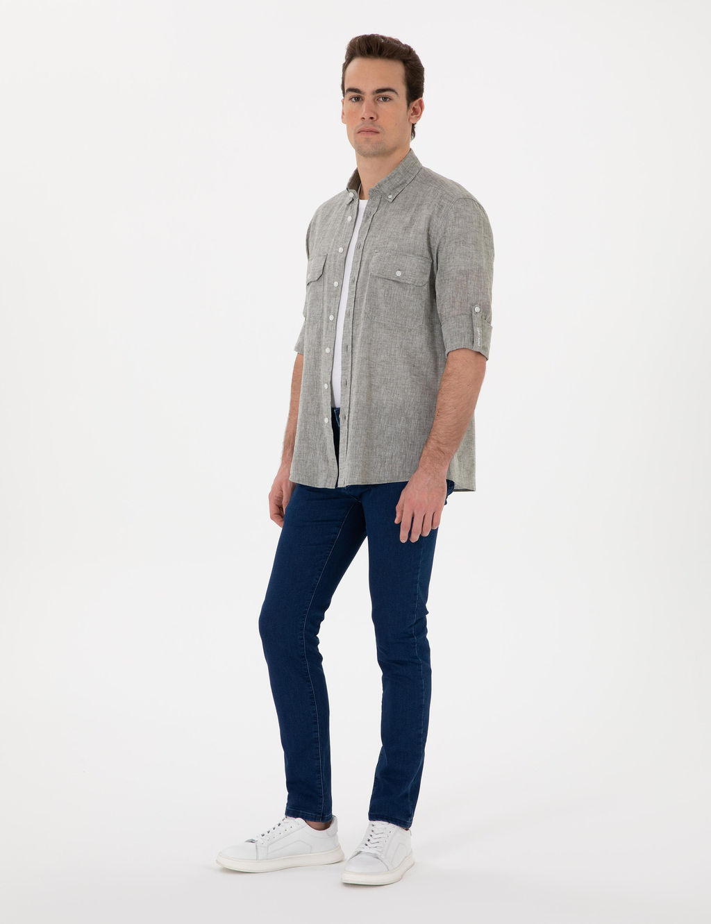Рубашка Pierre Cardin Regular Fit хаки длинный рукав