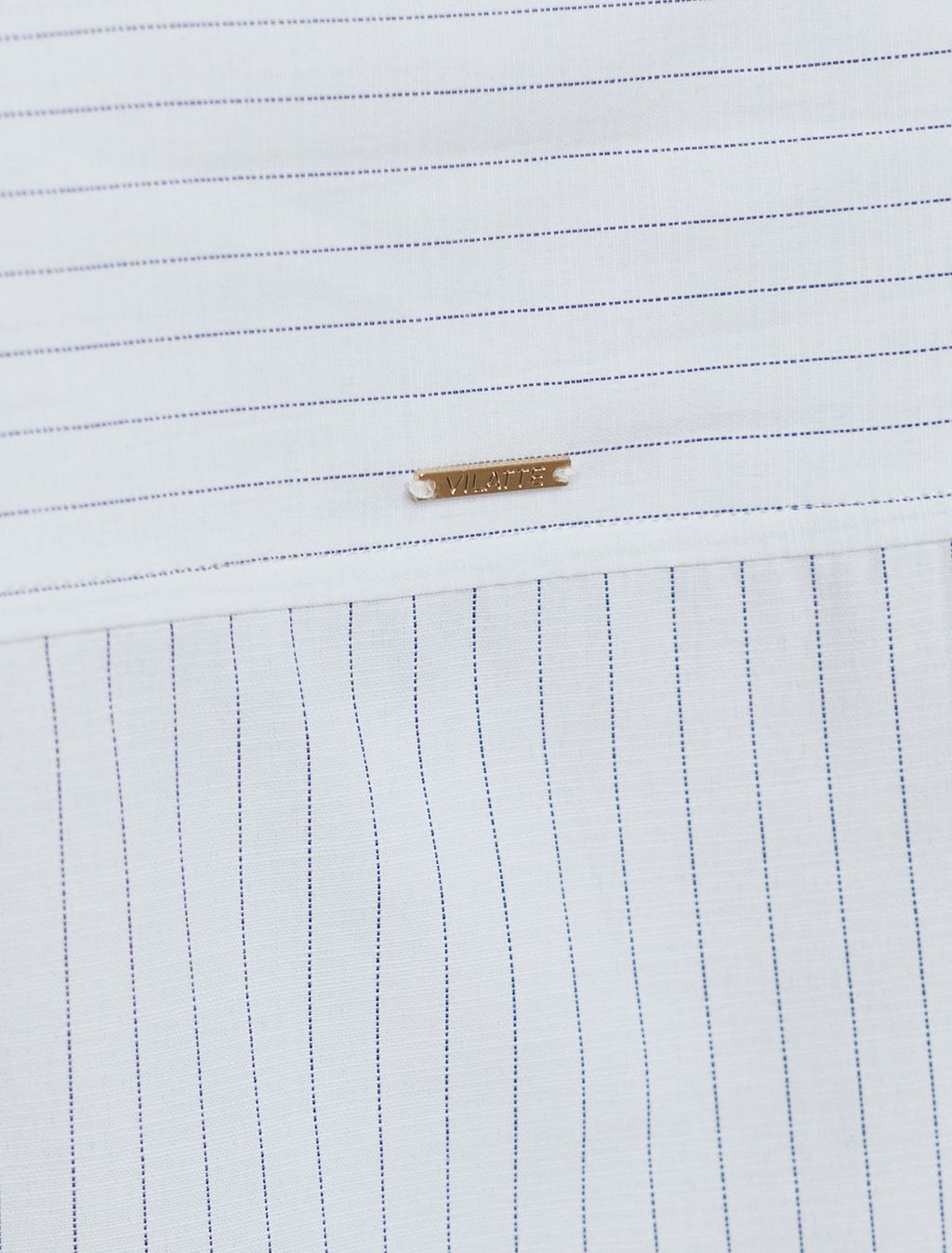 Блузка свободного силуэта в тонкую полоску из эластичного хлопка с добавлением льна - Vilatte фото 8