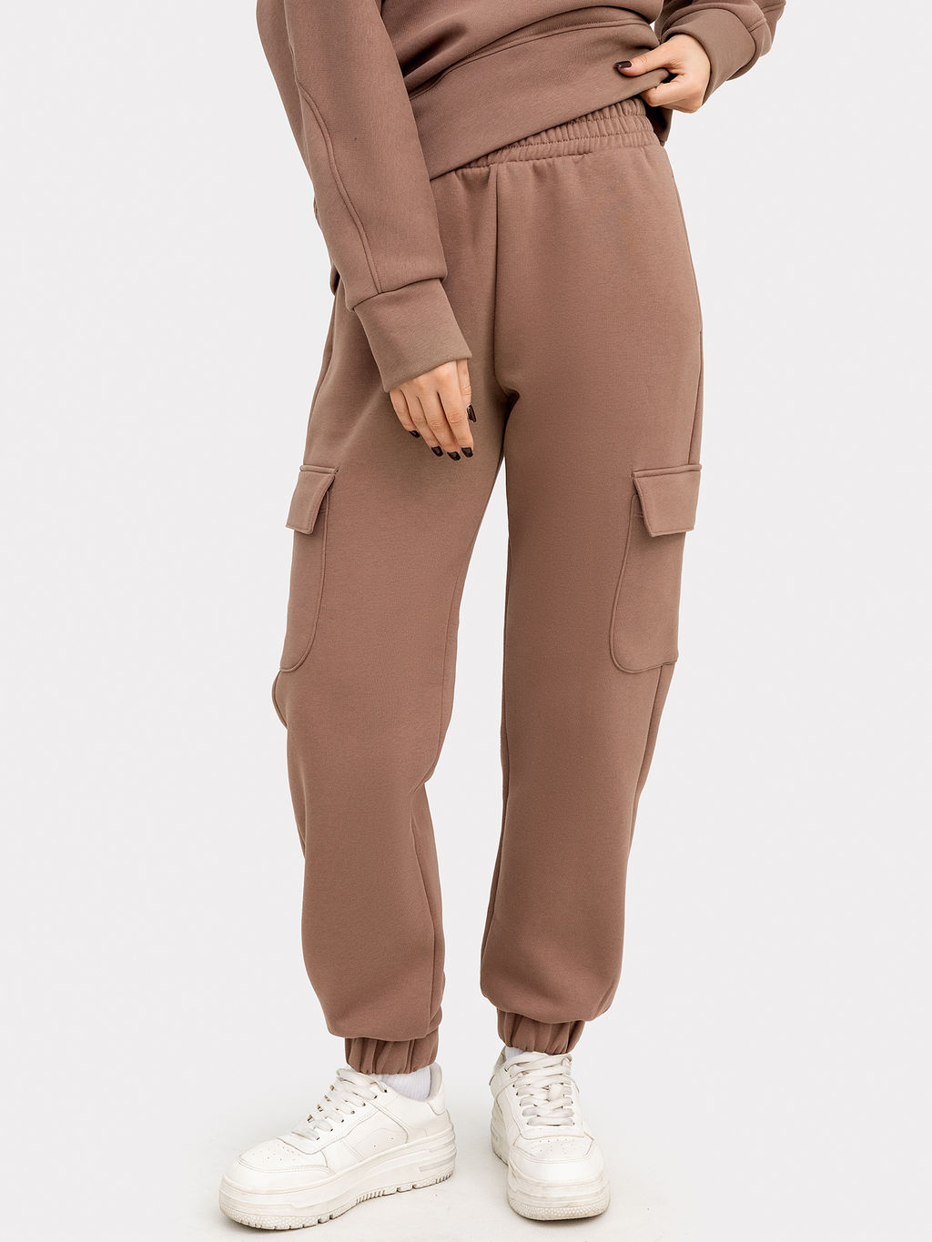 Брюки женские карго в таупово-бежевом цвете тауп 182414-1 - Mark formelle фото 3