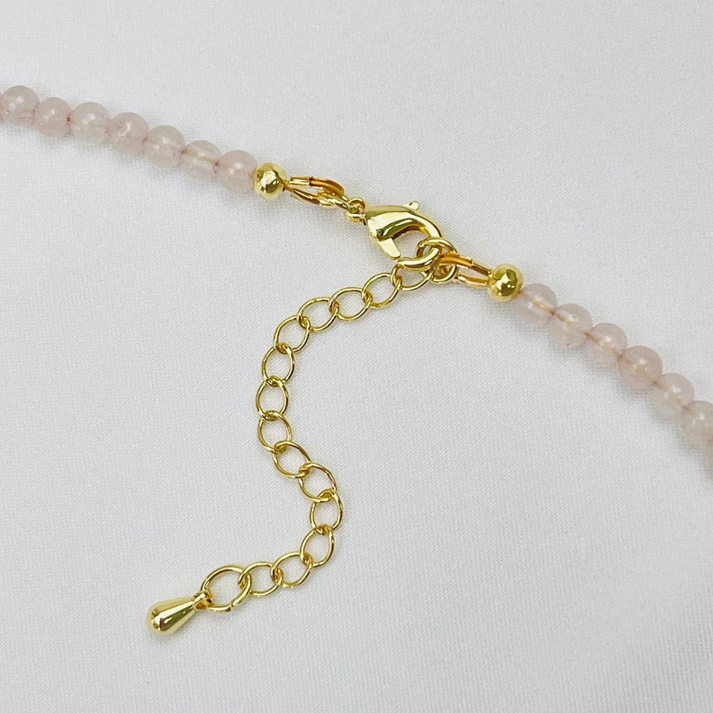 Колье из Розового кварца и Жемчуга 43 см +