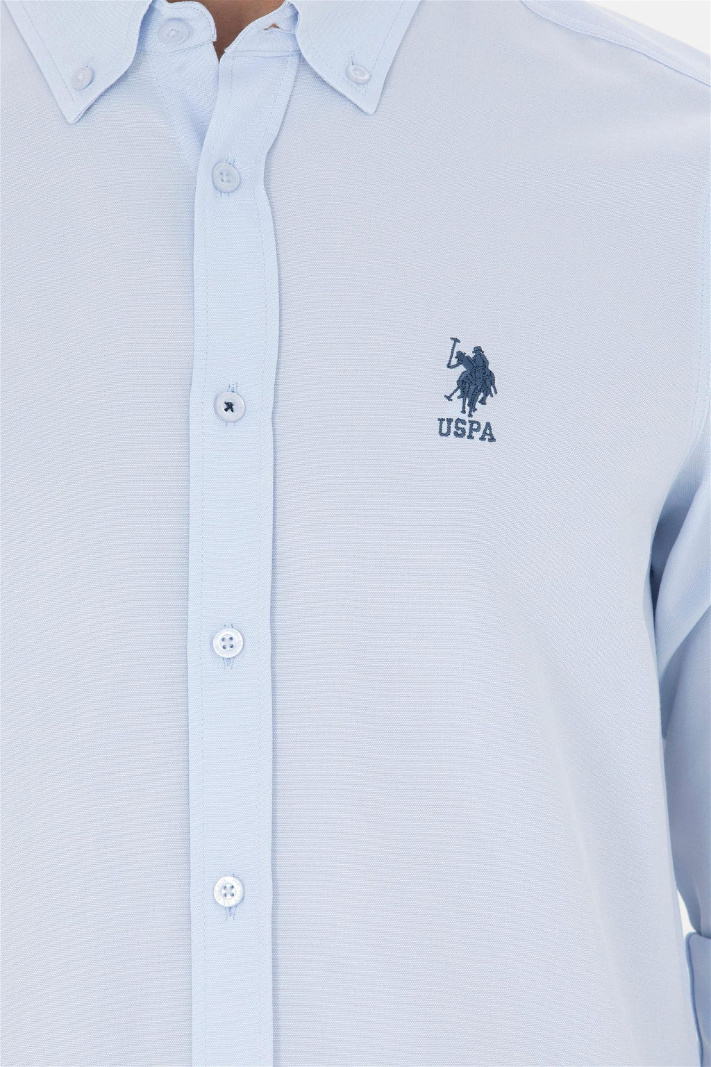 Мужская голубая базовая рубашка с длинным рукавом Неожиданная скидка в корзине - U.s. polo assn фото 7