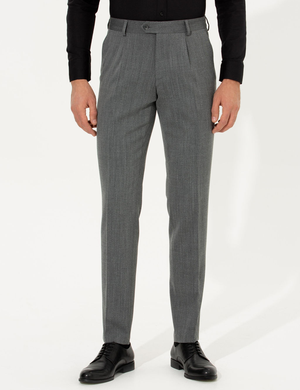 Серые зауженные брюки из ткани - Cacharel фото 2