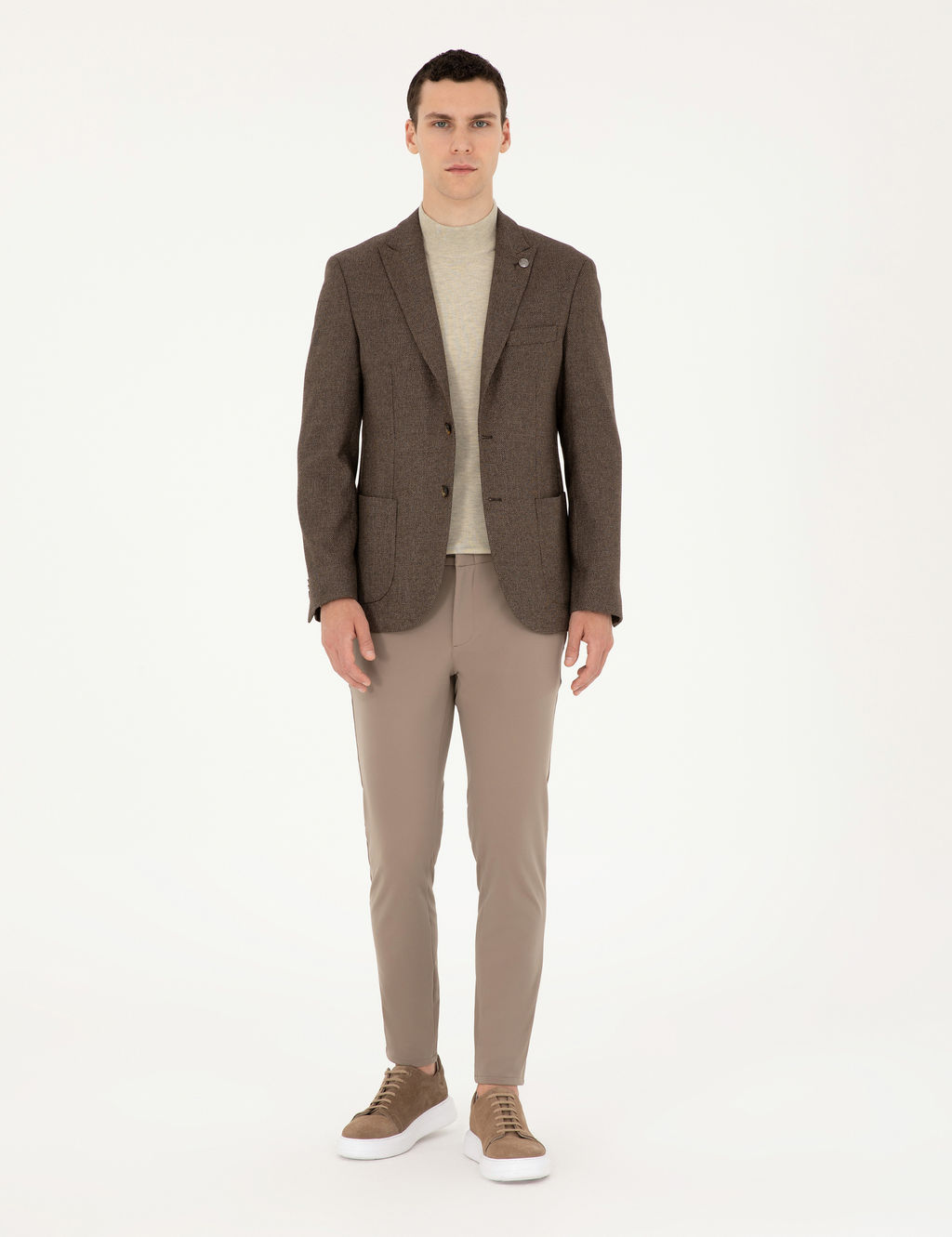 Kahverengi Slim Fit Ceket