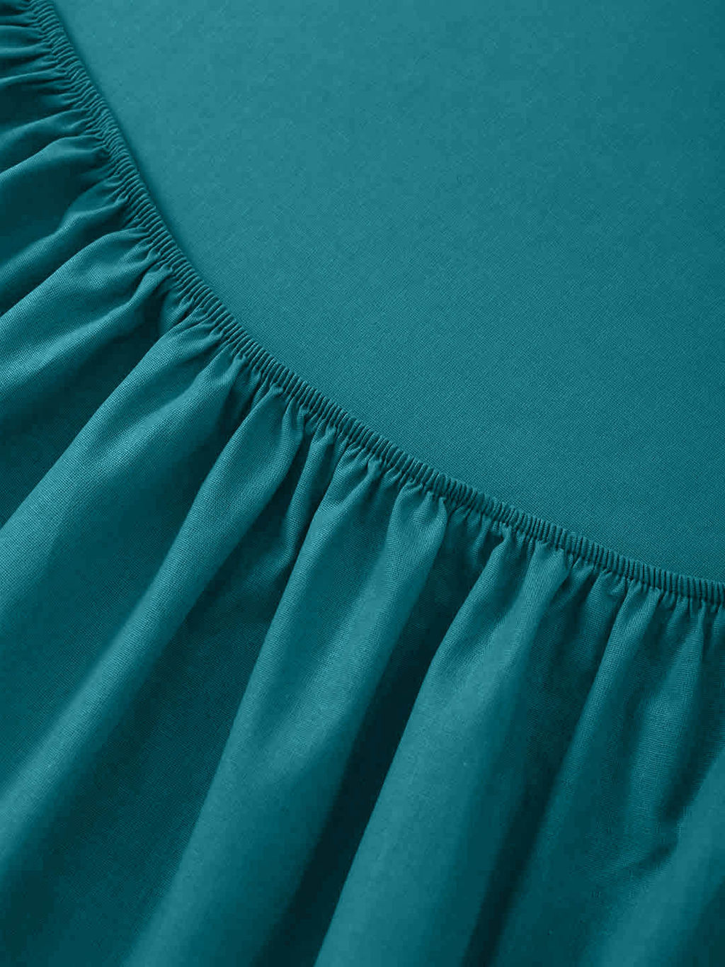 Простыня на резинке из поплина гладкокрашеного - Темно-бирюзовый 160х200х25