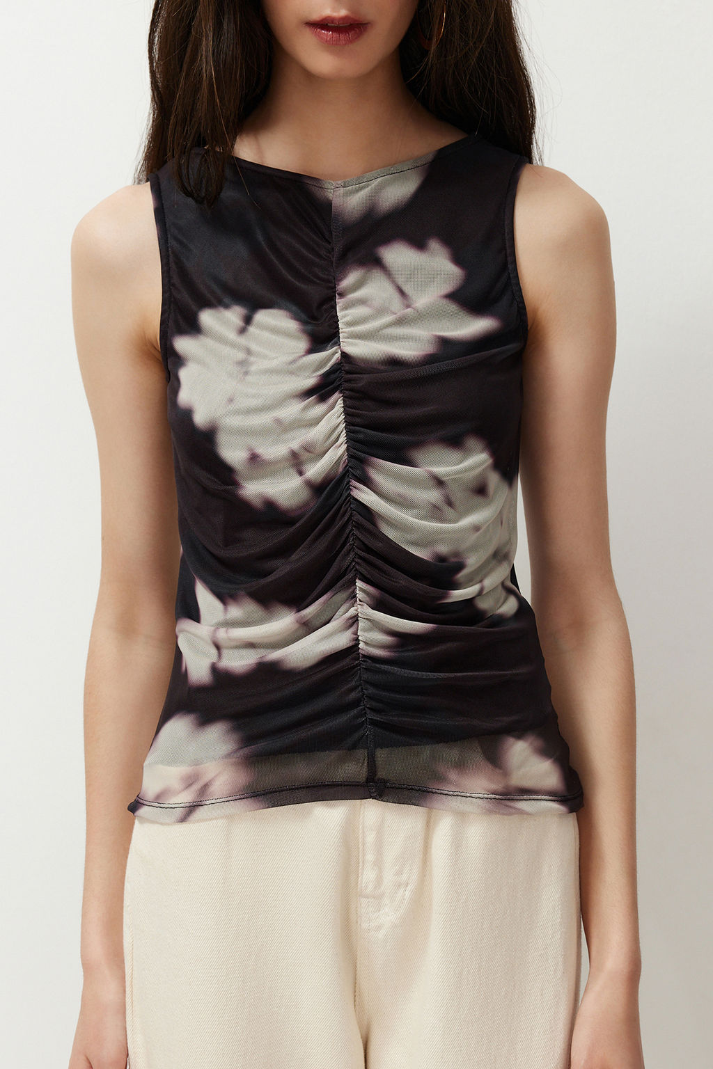 Siyah Soyut Desenli Buzgu/Drape Detayl? Regular/Normal Kal?p Kay?k Yaka Bluz TWOSS24BZ00544 - Trendyolmilla фото 5