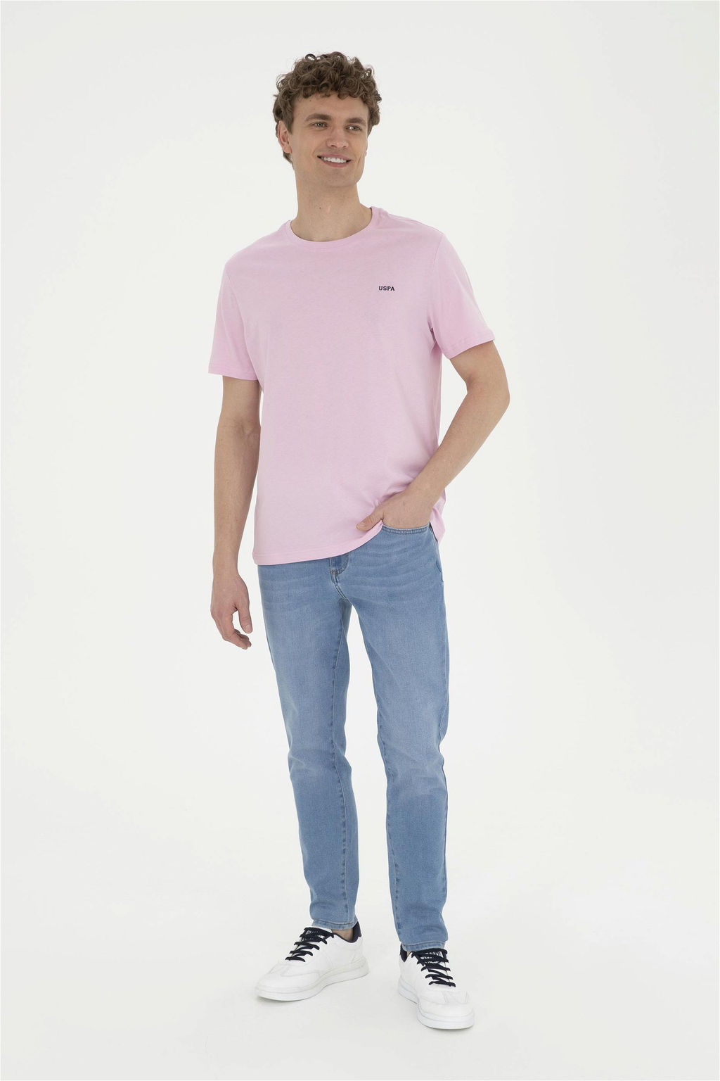 U. S. Polo Assn / Мужская розовая базовая футболка - U.s. polo assn фото 4