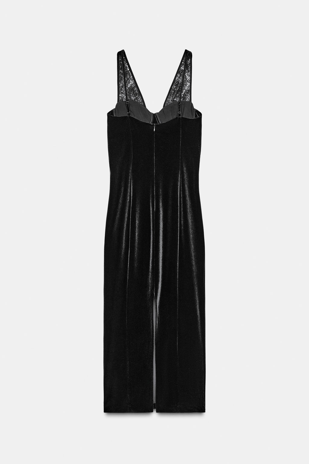 VELVET LACE MIDI DRESS - Zara фото 6