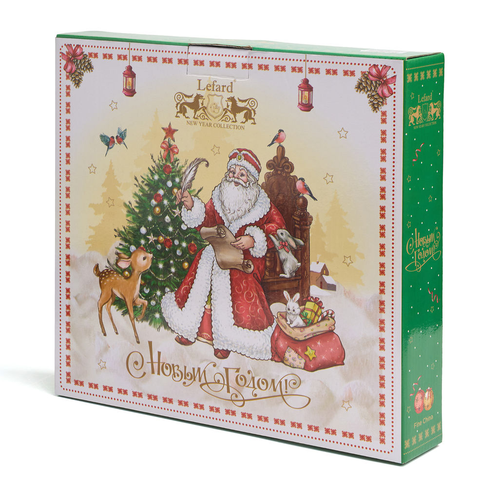 БЛЮДО-ЗВЕЗДА LEFARD ДЕД МОРОЗ 28*28*5 СМ КРАСНОЕ (КОР=8ШТ.)  фото 3