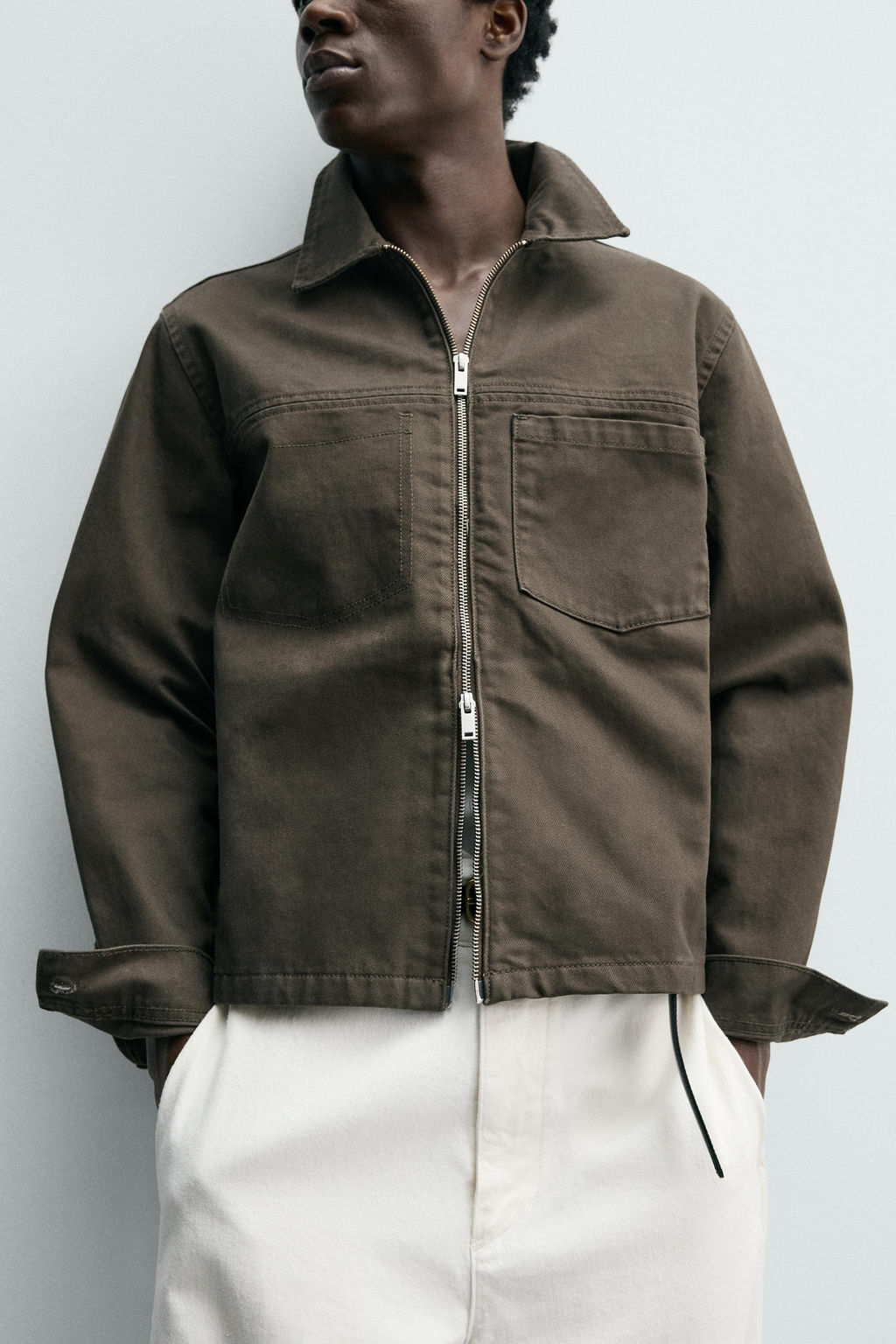 SOBRECAMISA REGULAR FIT CREMALLERA / Marr?n - Zara фото 6