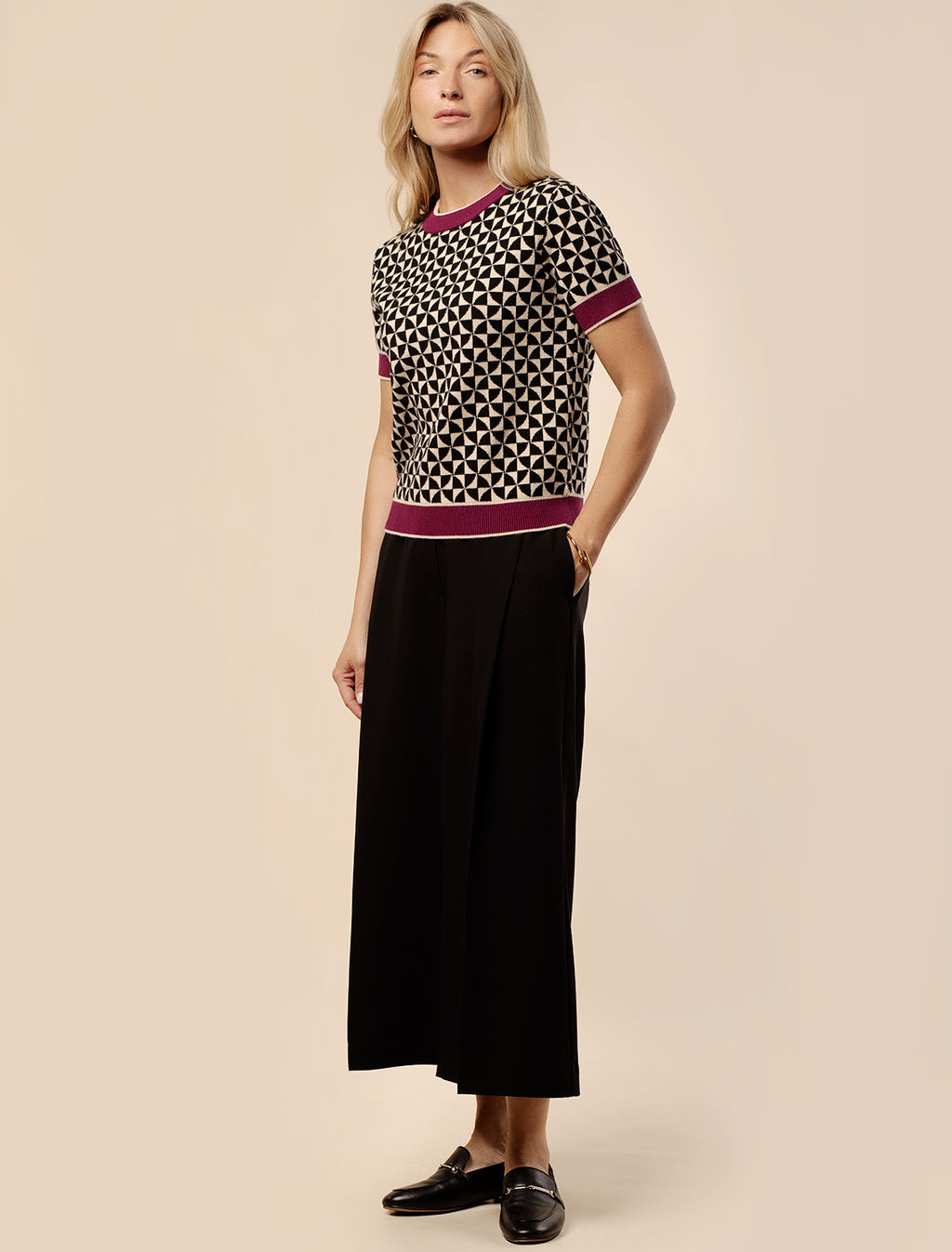 VILATTE / Джемпер двуслойной жаккардовой вязки с кашемиром  фото 5