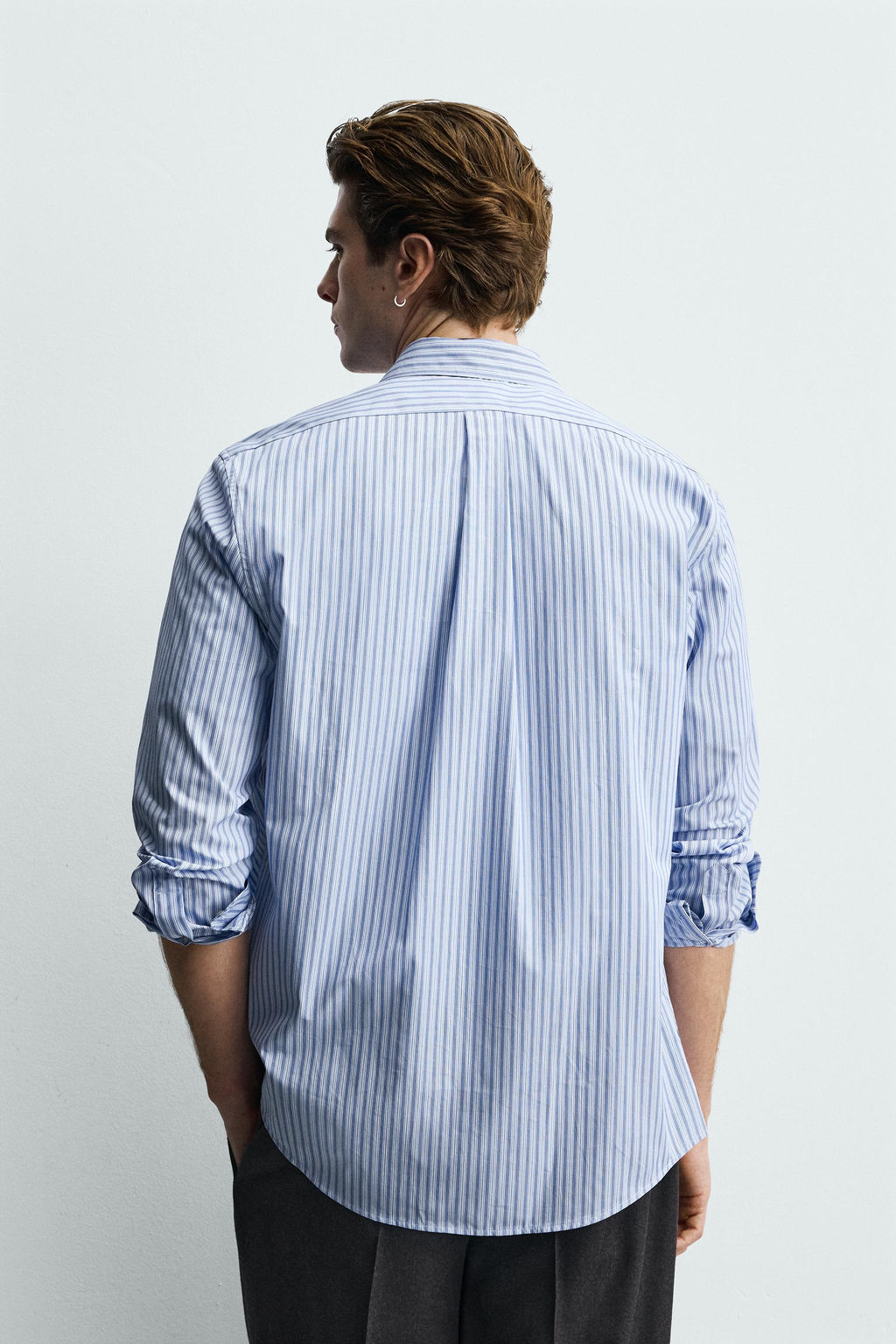 Рубашка Camisa Regular Fit Rayas бело-голубая