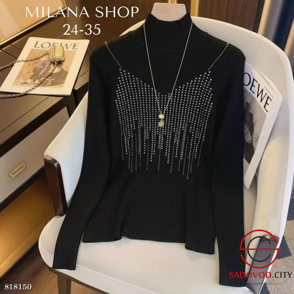 Кашемировая кофта со стразами - Bruno фото 2