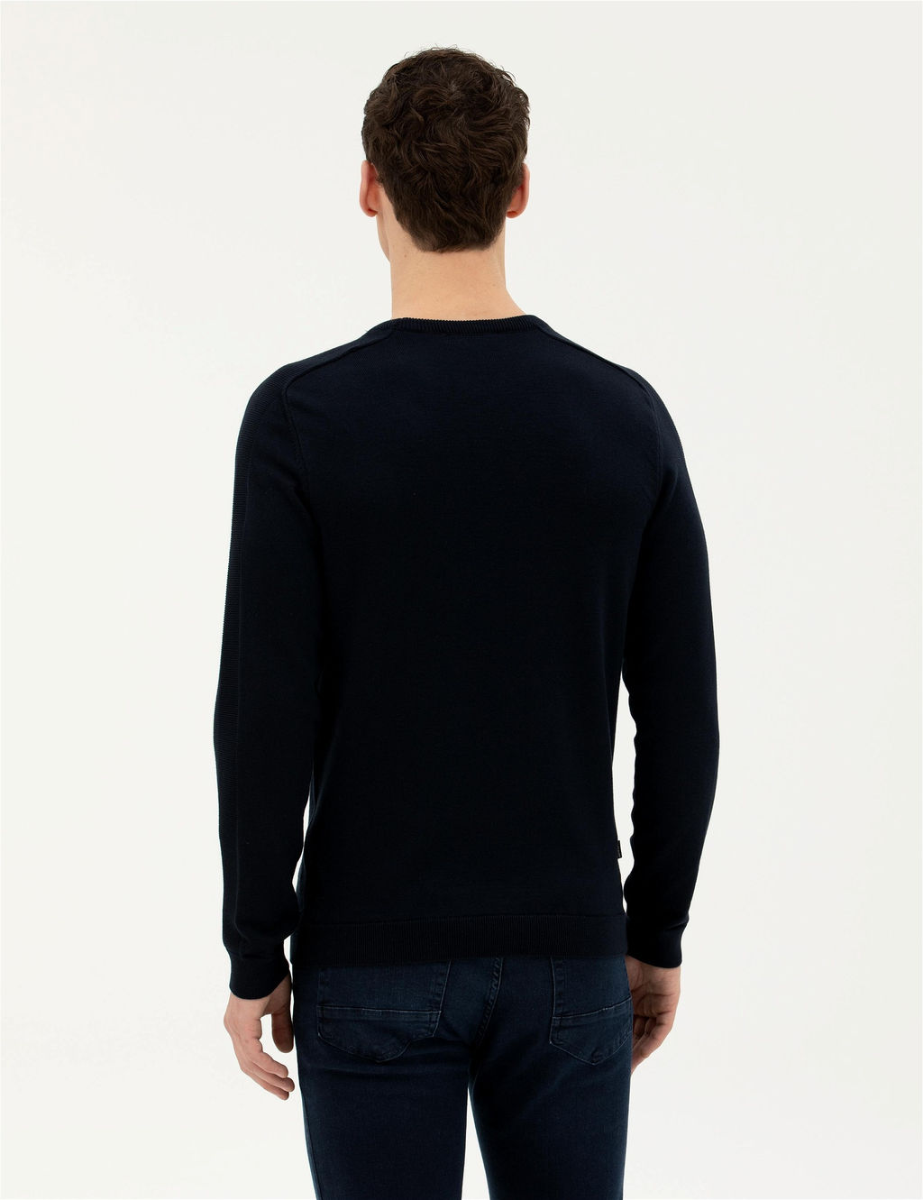 Koyu Lacivert Slim Fit Bisiklet Yaka Triko Kazak - Pierre cardin фото 5