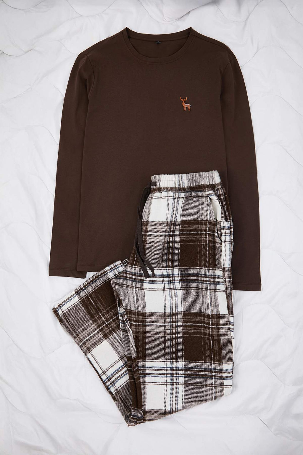 Kahverengi Regular Ekose / Kareli Homewear Pijama Tak?m? TMNAW26PT00061