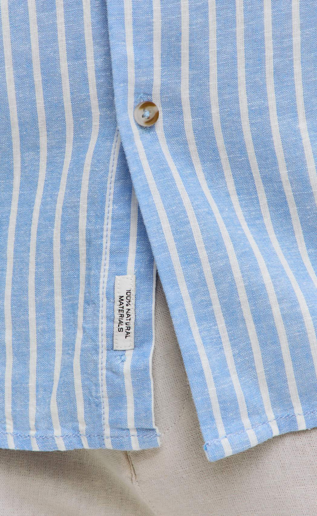 Рубашка д/р лен F611-0483 l.blue stripes - Fine joyce фото 4