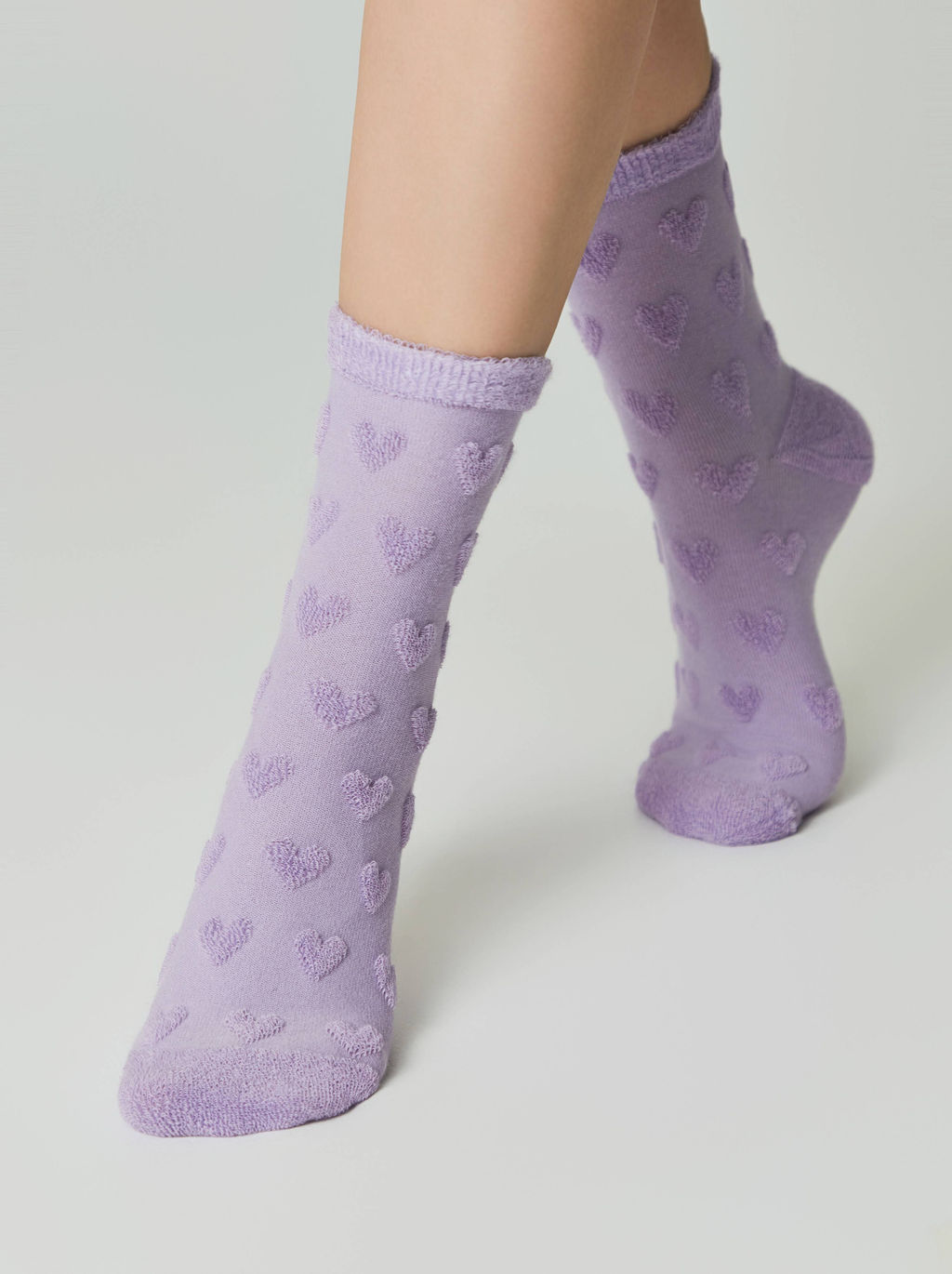 Цена за 2 пары. Носки Удлиненные CONTE COMFORT Махровые носки из хлопка с объемными рисунками сиреневый - Conte elegant фото 2