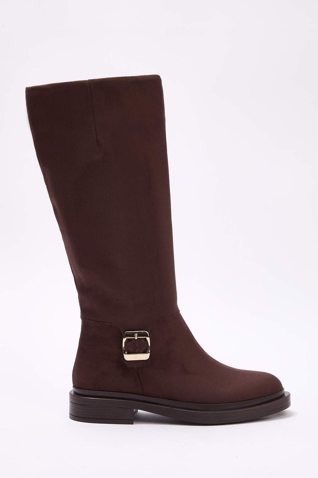 Koyu Kahverengi Suet Duz Topuklu Kad?n Cizme TAKAW26CZ00035 - Trendyolmilla фото 4