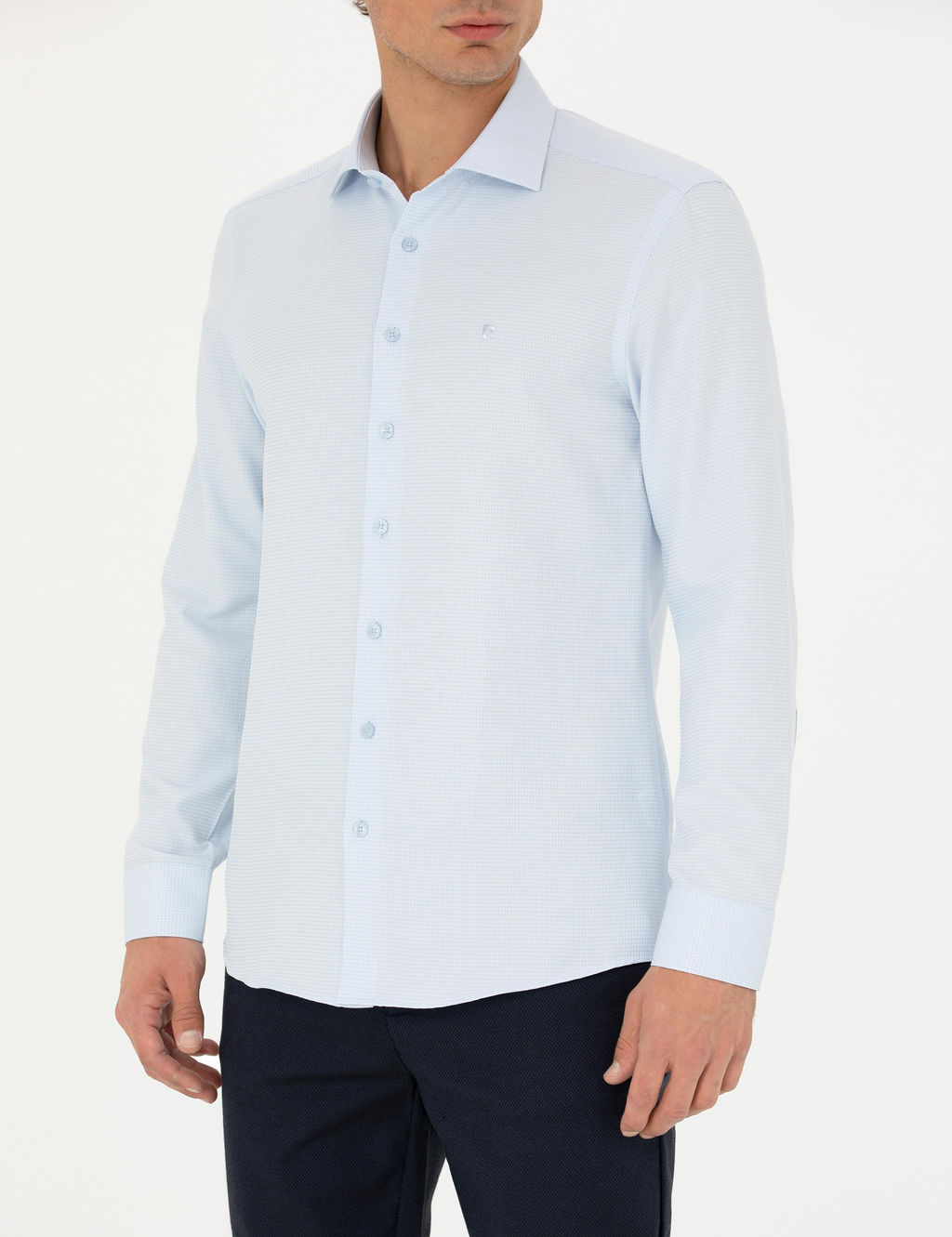 Рубашка Pierre Cardin Slim Fit светло-голубая