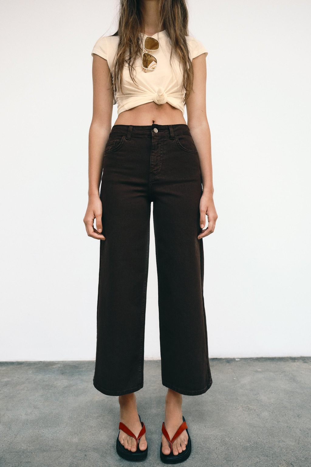 JEANS Z1975 CULOTTE TIRO ALTO COMFORT / Marr?n - Zara фото 15