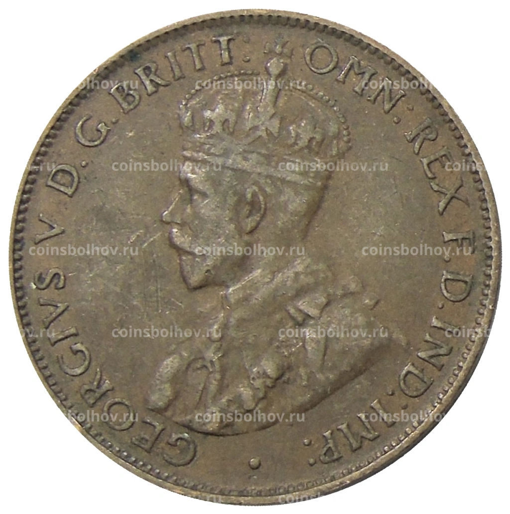 Монета 1/2 пенни 1936 года Австралия