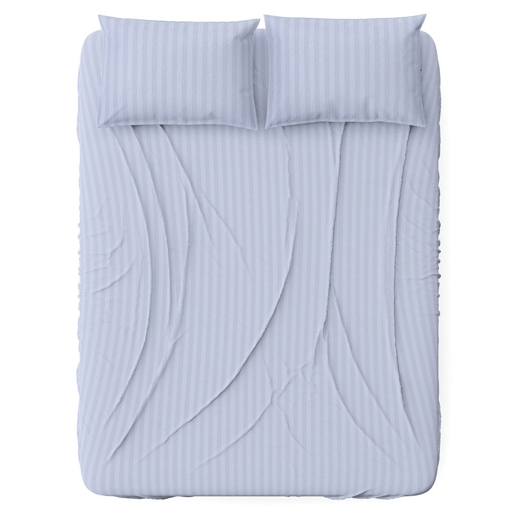 Простыня Евростандарт "Серый" 240х220см, бязь "Страйп" 121г/м2, хлопок 100%, упаковка "классическая" ПВХ 28х41см, "Домашняя мода" (Россия)