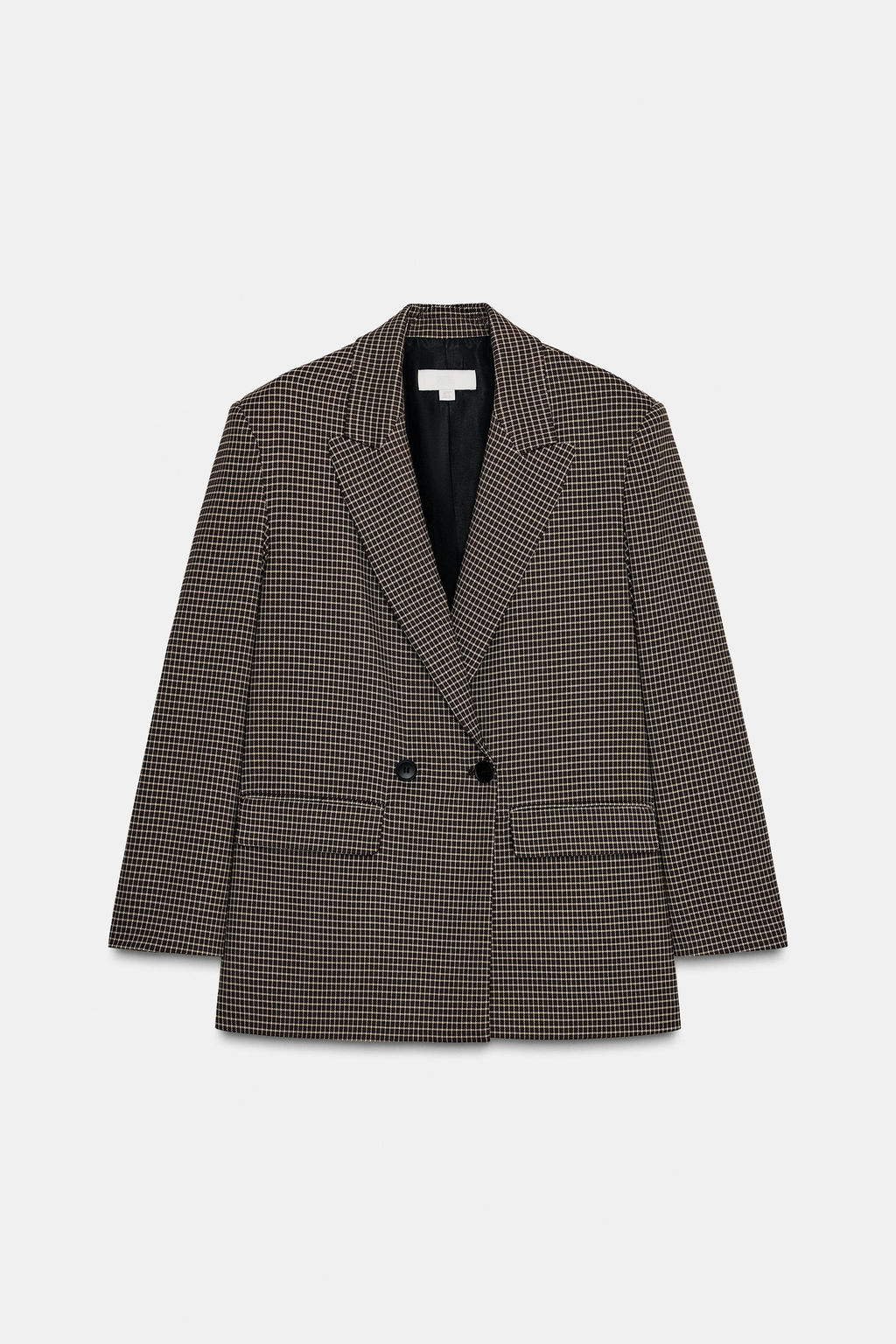 OVERSIZE DOUBLE-BREASTED CHECK BLAZER - Zara фото 15