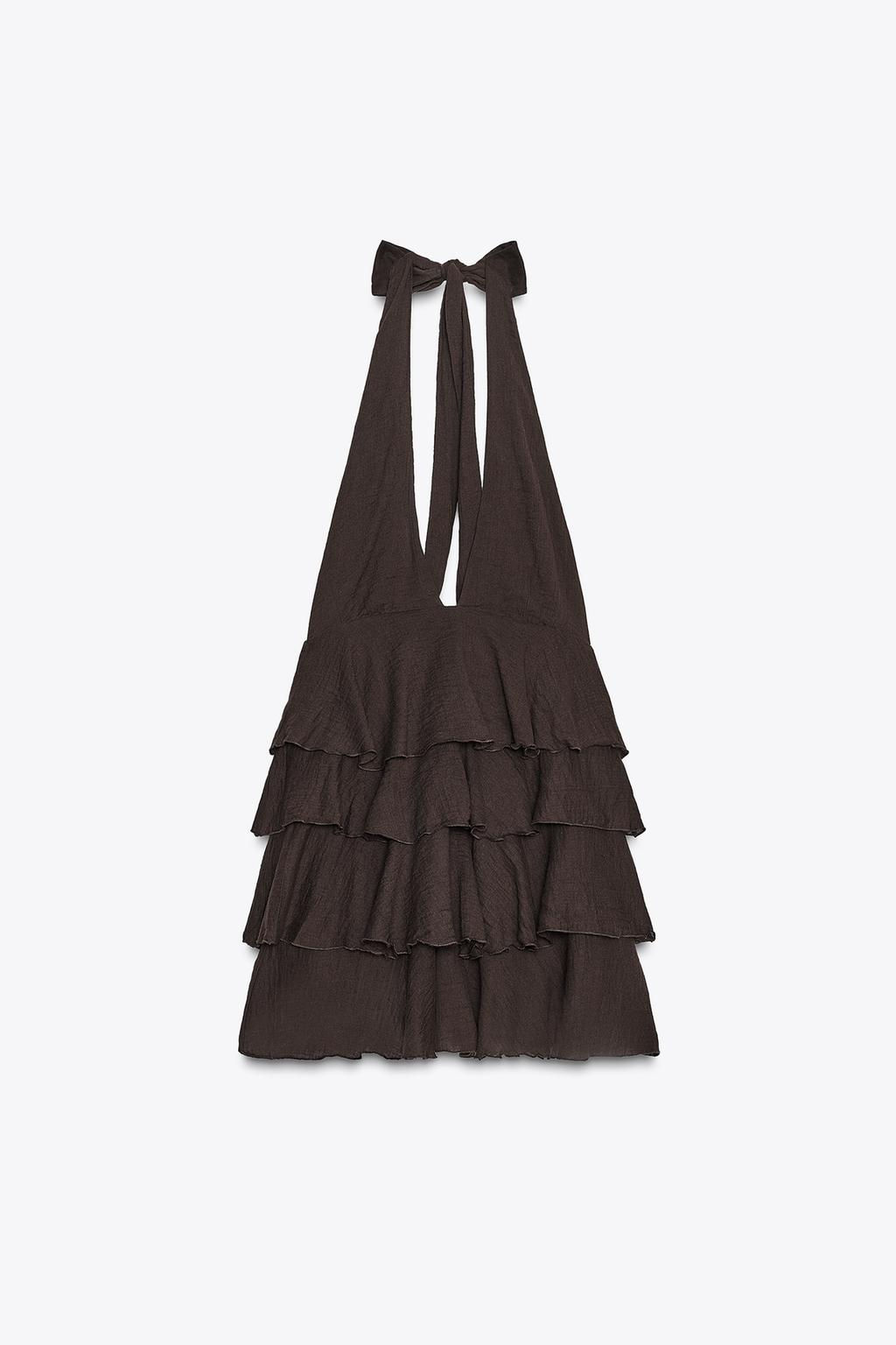 RUFFLED SHORT GAUZE DRESS - Zara фото 4