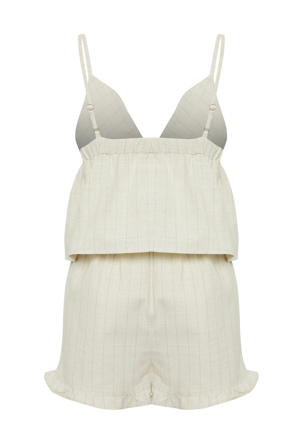 Cizgili Dokuma F?rf?rl? Plaj Bluz-Sort Tak?m TBESS25AU00066 - Trendyolmilla фото 6