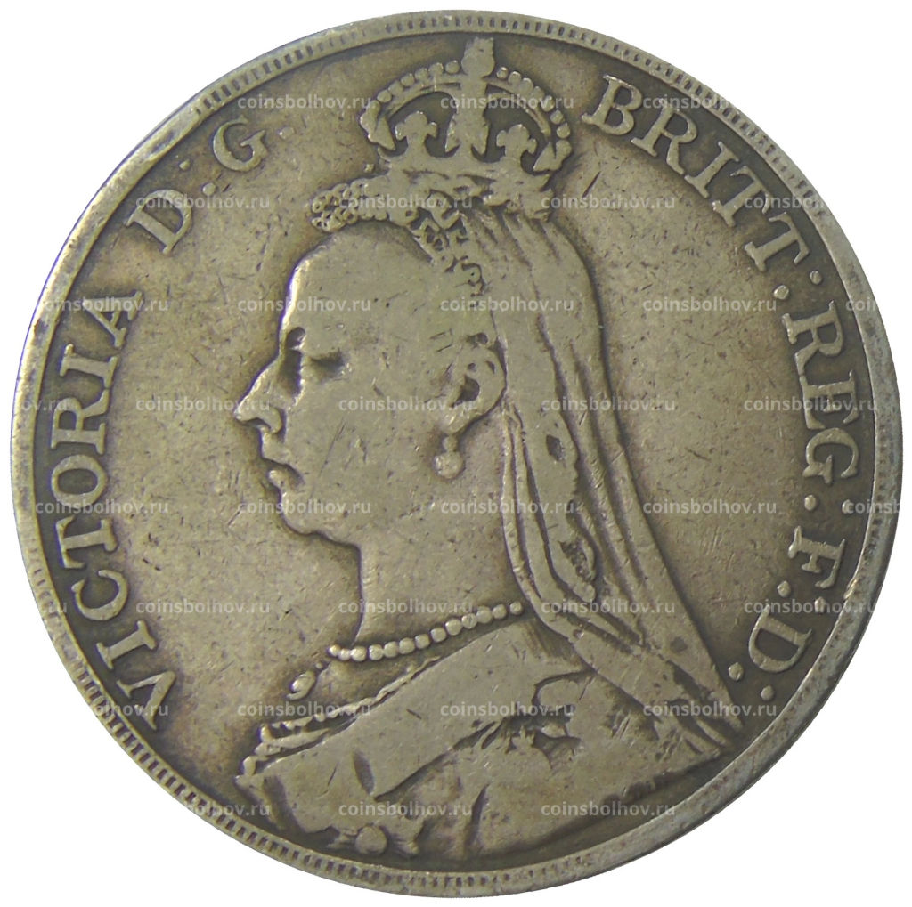 Монета 1 крона 1891 года Великобритания