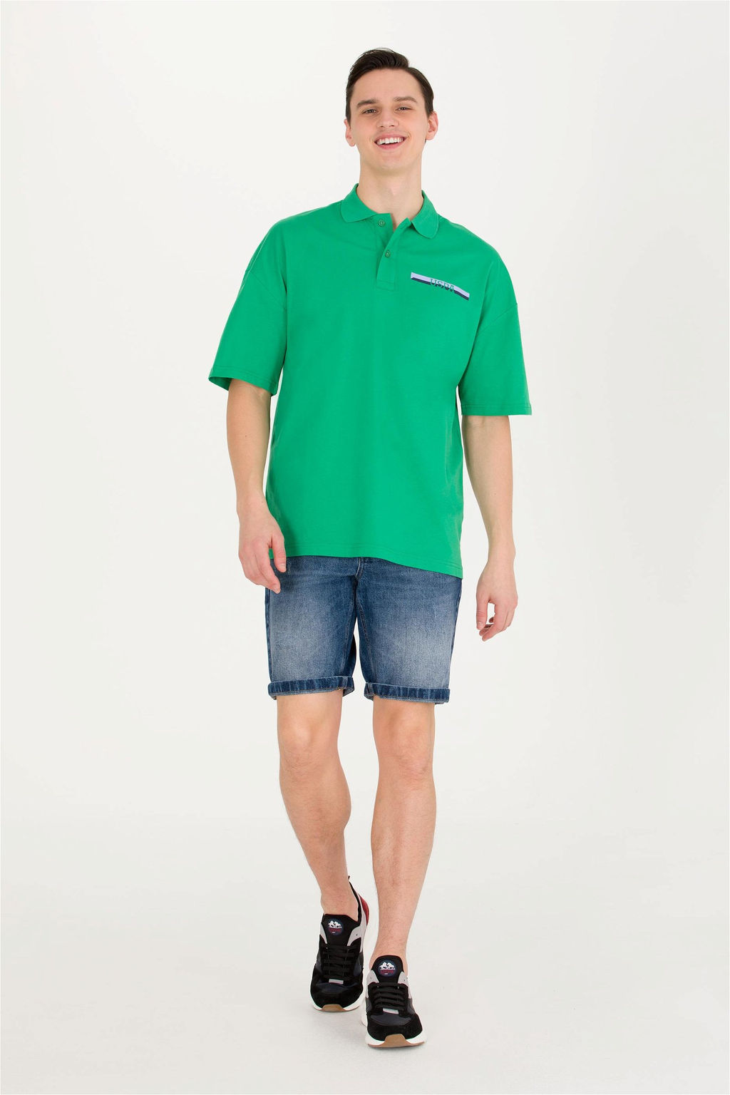 U. S. Polo Assn Мужская зеленая футболка-поло оверсайз - U.s. polo assn фото 10