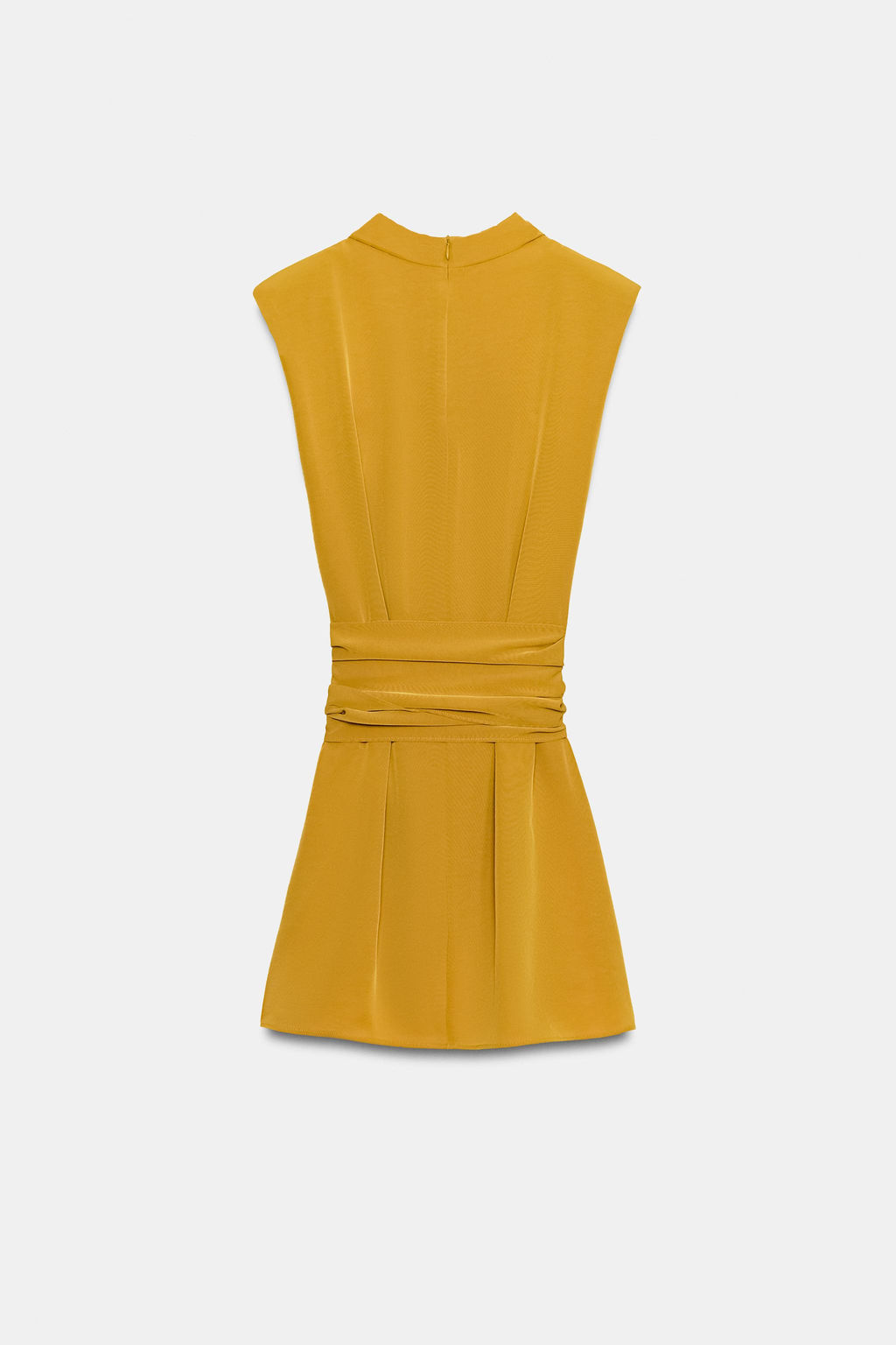 VESTIDO CORTO LAZADA HOMBRERAS / Mostaza - Zara фото 5