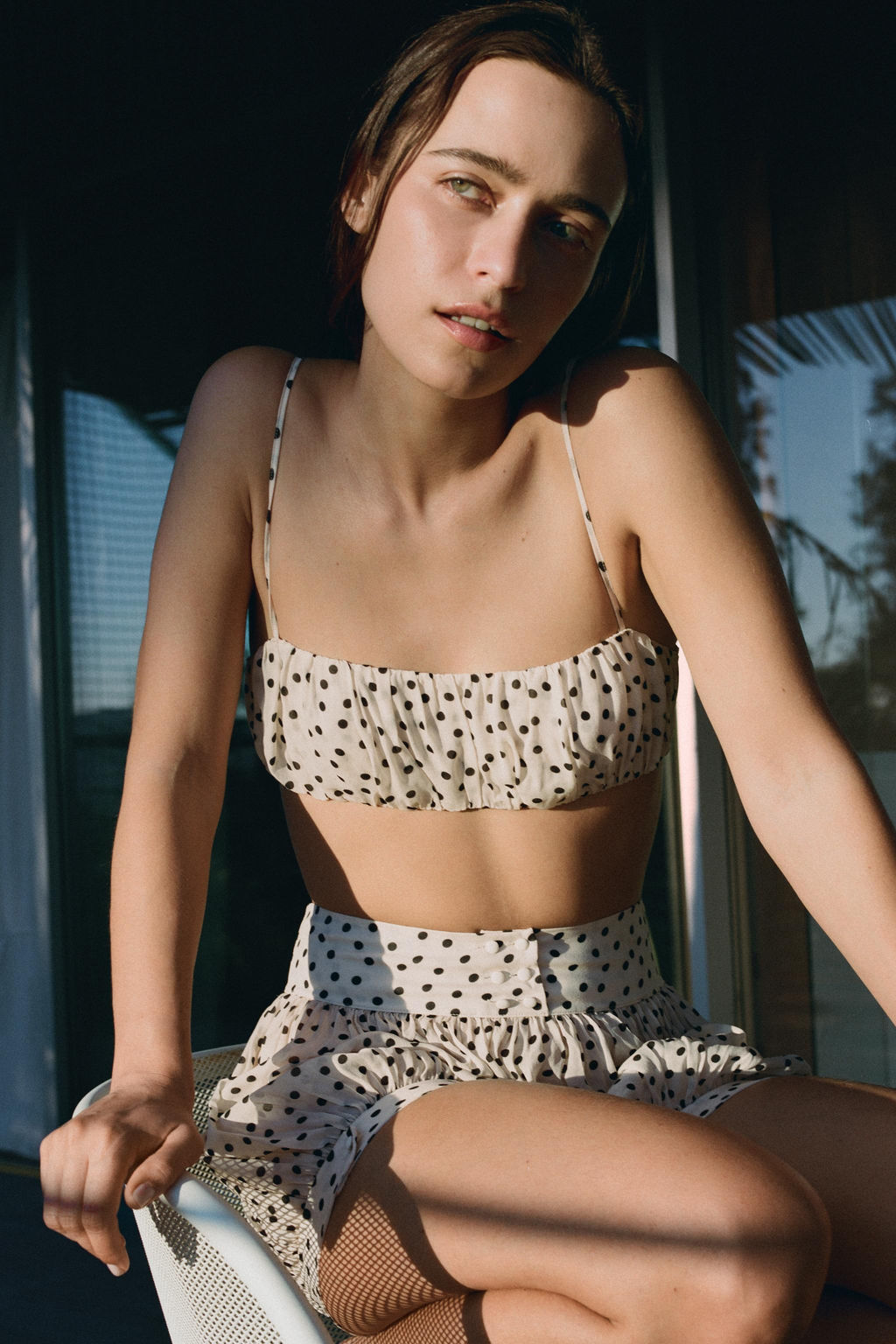 TOP CROP ESTAMPADO LUNARES / Crudo - Zara фото 2