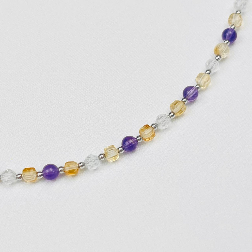 Колье для Стрельца из Аметиста,Цитрина и Топаза - Радуга самоцветов фото 3