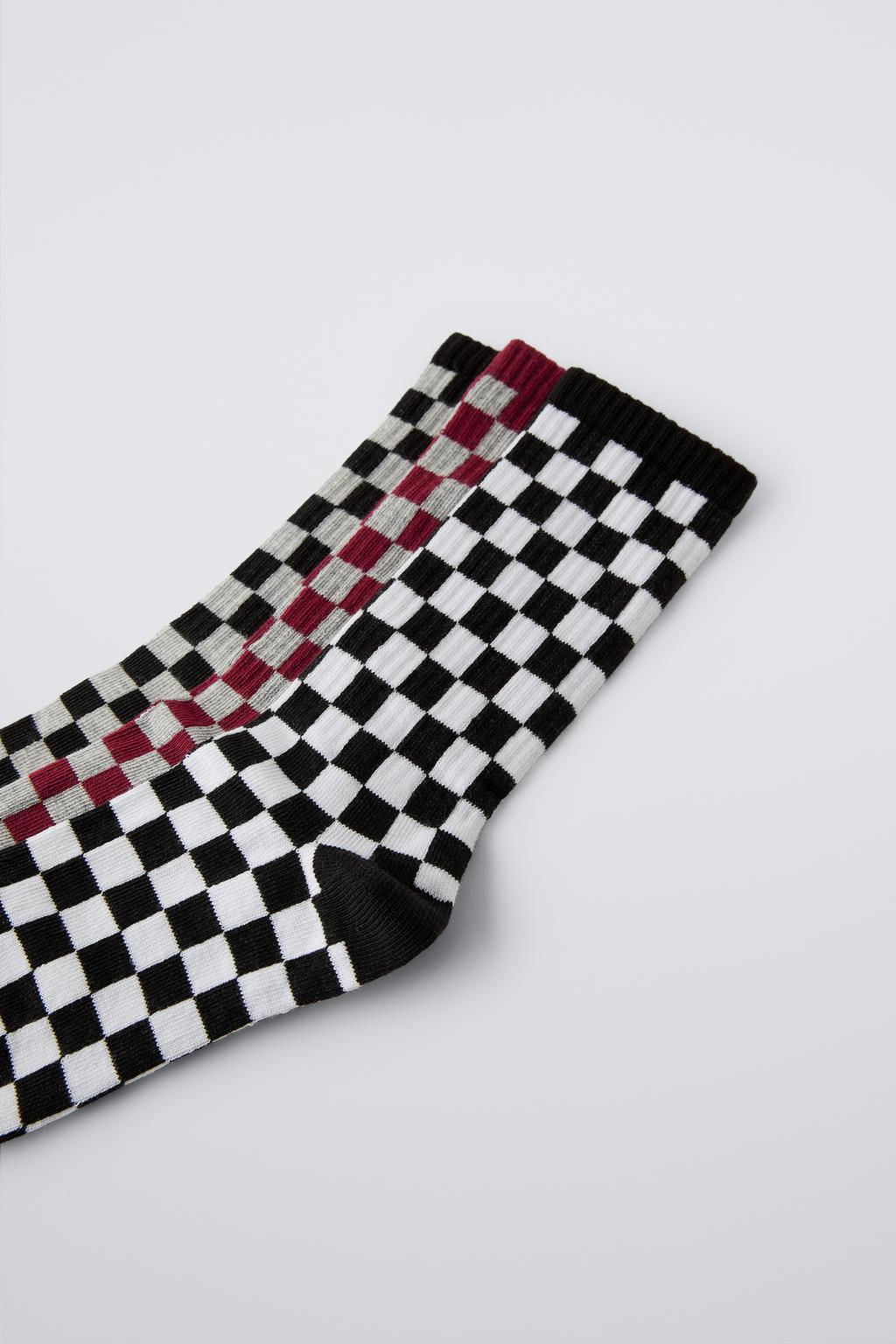 3-PACK OF CHECKERBOARD LONG SOCKS - Zara фото 2