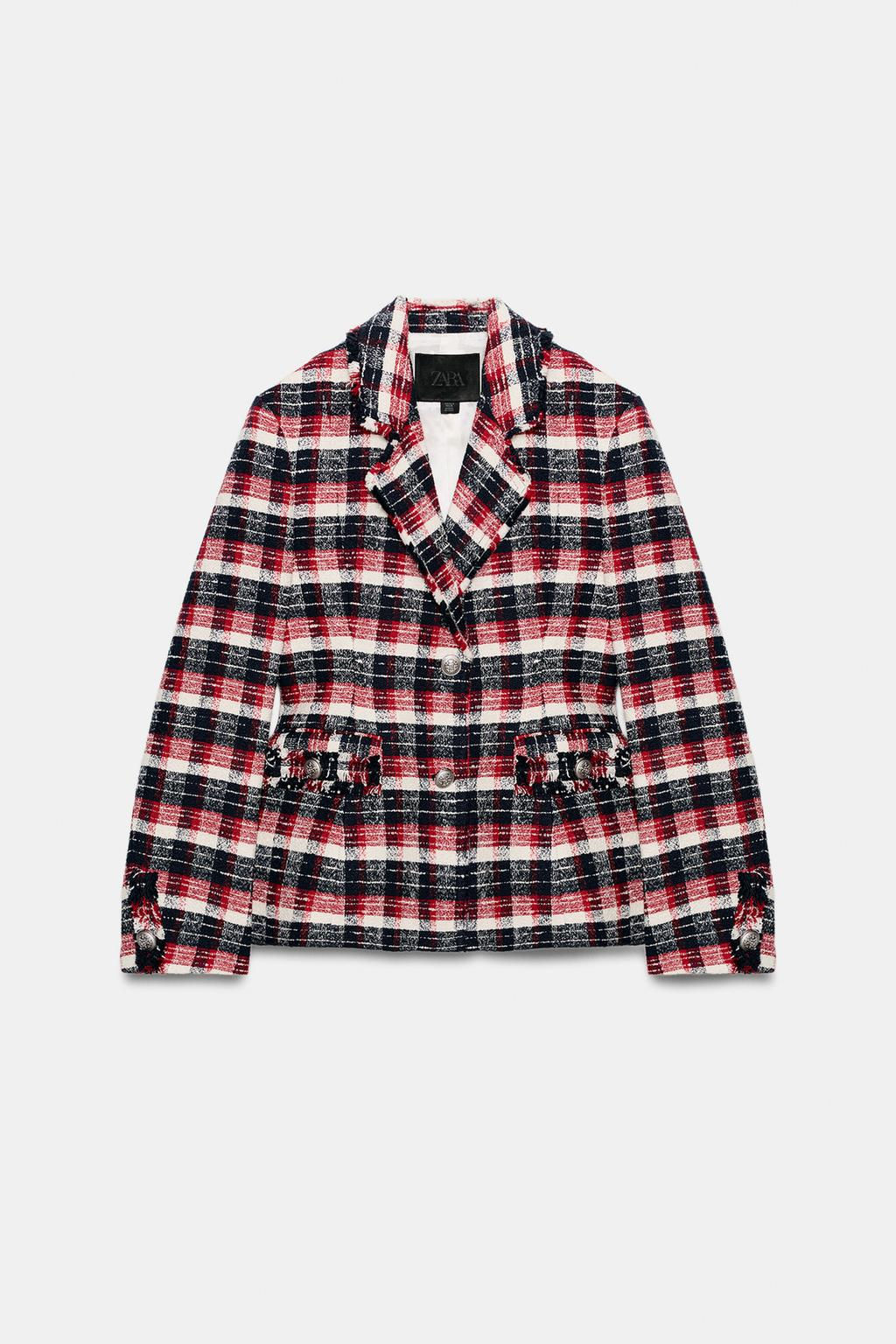 ZW COLLECTION CHECK PEPLUM BLAZER - Zara фото 7